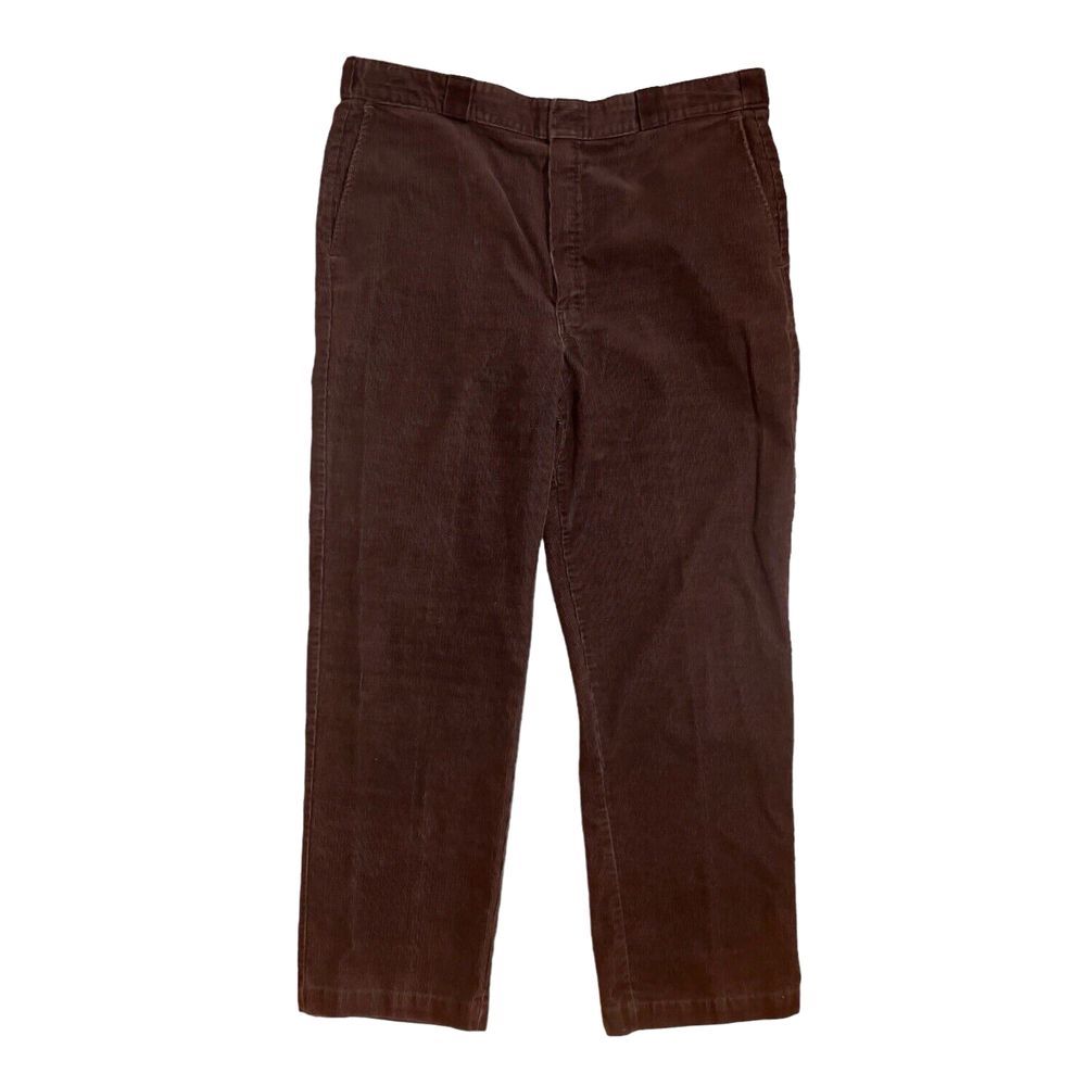 Vtg. L.L. Bean Men's USA Made Flat‎ Front Corduroy Brown Pants Size 38x31 Flaws